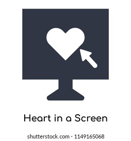 Heart in a Screen icon vector isolated on white background for your web and mobile app design, Heart in a Screen logo concept