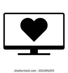 Heart and screen on white