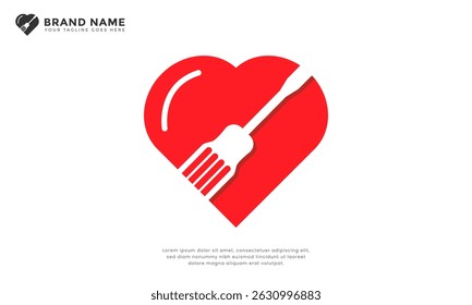 Heart screwdriver logo. Simple logo that combines heart shape and screwdriver. Ideal for workshops, DIY businesses, engineering companies, or automotive services.