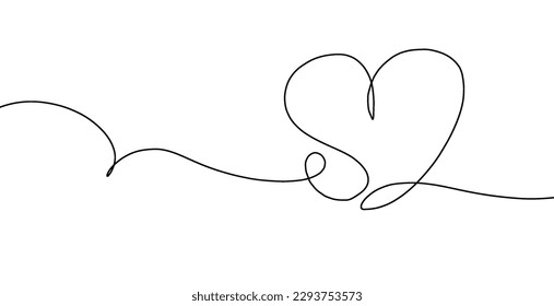 Heart scribble drawing wih white background . Continuous one line, hand drawn sketch vector illustration. Minimalism design for banner, background, and poster. Romantic and love symbols.