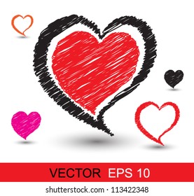 Heart scribble style, can use for love concept, wedding , valentines