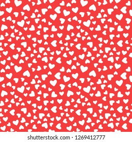 Heart seamess pattern texture red and white background. Vector design surface Valentines day
