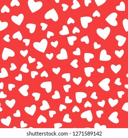Heart seamess pattern texture red and white background. Vector design surface Valentines day