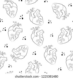 heart seamless abstract vector pattern