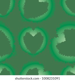 Heart. Seamless background. Light green hearts on a green background