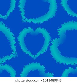 Heart. Seamless background. Turquoise hearts on a blue background