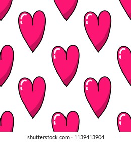 heart seamless doodle pattern