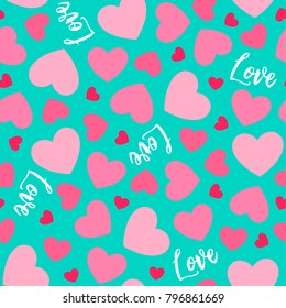 Heart seamless pattern background