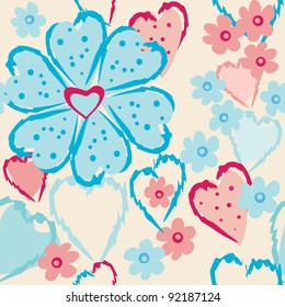 Heart seamless pattern background