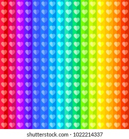 Heart seamless pattern background. Colorful Set of vector hearts. Fashion valentine day ornament.