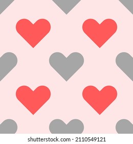 Heart seamless pattern. Background from love sign. Valentines day concept. Vector illustration for design, wrapping paper, promotion, banner.