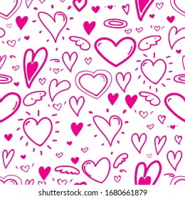 Heart seamless pattern background. Vector illustration.