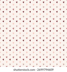 Ilustração de vetor de fundo de padrão contínuo do coração. Envoltório de presente e dia dos namorados padrão sem costura 