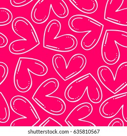 Heart Seamless Pattern Background . Vector Illustration