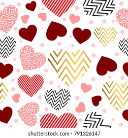 Heart seamless pattern background. Vector illustration for holiday design