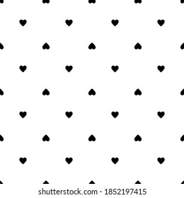 Heart seamless pattern, Black endless heart pattern on white background, vector illustration. Valentine's Day Pattern. Anniversary, Birthday. Love. Sweet Moment. Wedding.