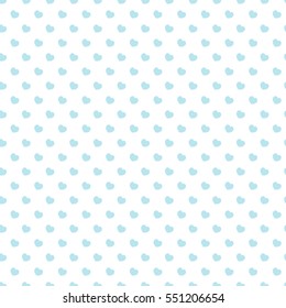 Heart seamless pattern blue color on white background for Happy Valentine's day and other holidays. Decoration element. Vector Illustration