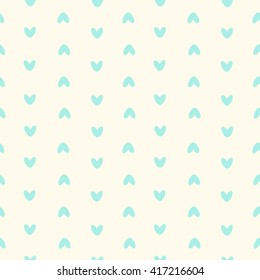 Heart seamless pattern. Cute babies pattern with ilght blue hearts on a white background. Babies fashion. Vector illustration, eps 10