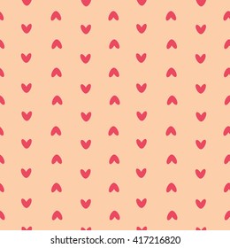 Heart seamless pattern. Cute babies pattern with red hearts. Babies fashion. Vector illustration, eps 10