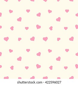 Heart seamless pattern. Cute pink hearts on a white background. Vector illustration, eps 10
