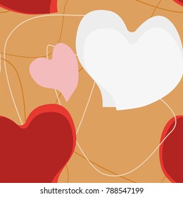 Heart seamless pattern decoration on ocher background