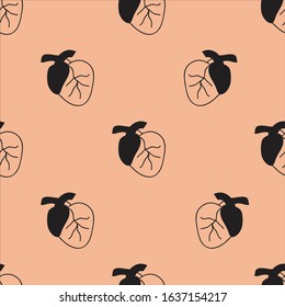 Heart seamless pattern design. Can use for print, template, icon, presentation, banner, poster, wallpaper
