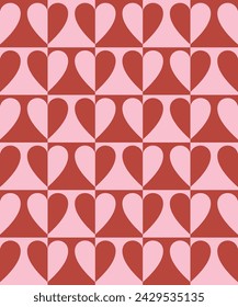Heart seamless pattern design. Vector illustration.