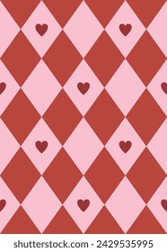 Heart seamless pattern design. Vector illustration.