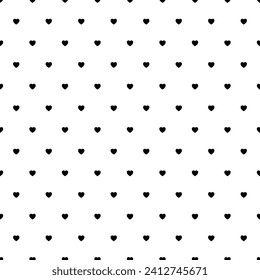 Heart seamless pattern. Elegant little hearts. Repeated small patern for design prints. Cute symbol love for girl or woman. Repeating monocrome printed. Abstract repeat printing. Vector illustration