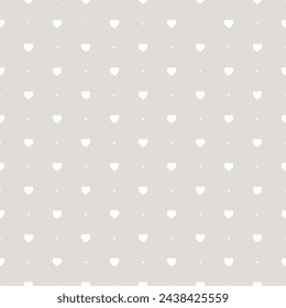 Heart seamless pattern. Elegant little hearts. Repeated small patern for design prints. Cute symbol love for girl or woman. Repeating monocrome printed. Abstract heart printing. Vector illustration 