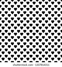 Heart seamless pattern, endless texture. Black hearts on white background, vector illustration. Valentine's Day Pattern. Anniversary, Birthday. Love. Sweet Moment. Wedding.