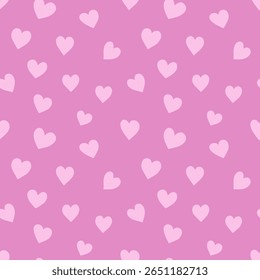 Heart seamless pattern, endless texture. Light pink hearts on pink background. Valentine's Day Pattern. Anniversary, birthday design. Love, sweet moment, wedding design.