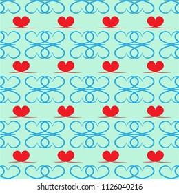 Heart seamless pattern. Fashion graphic design. Modern stylish texture. Colorful template for prints, textiles, wrapping, wallpaper, card, banner, business, valentines day. Vector illustration