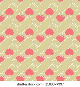 Heart seamless pattern. Fashion graphic design. Modern stylish texture. Colorful template holiday for prints, textiles, wrapping, wallpaper, card, banner, business, etc. Vector illustration