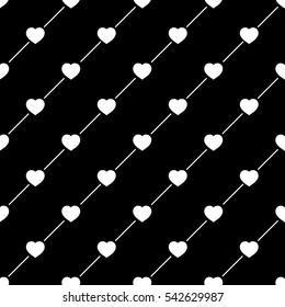 Heart seamless pattern. Fashion graphic background design. Abstract texture. Monochrome template for prints, textiles, wrapping, wallpaper, website etc. Vector illustration