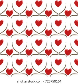 Heart seamless pattern. Fashion graphic design. Modern stylish texture. Colorful template for prints, textiles, wrapping, wallpaper, card, banner, business. Vector illustration