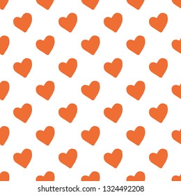 Heart seamless pattern in hand drawn style. Vector illustration