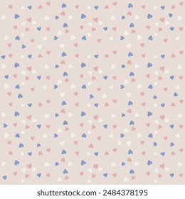 Heart seamless pattern illustration.  hearts background print. holiday backdrop texture, romantic wedding design. 