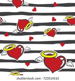 heart seamless pattern, heart love seamless pattern
