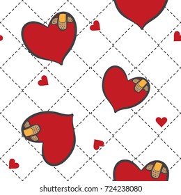 heart seamless pattern, heart love seamless pattern