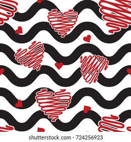 heart seamless pattern, heart love seamless pattern