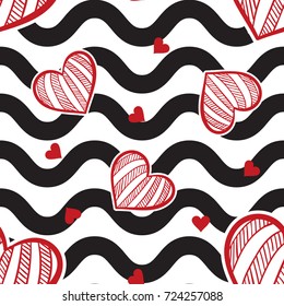 heart seamless pattern, heart love seamless pattern