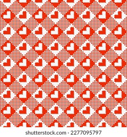 Patrón sin fisuras del corazón, concepto de amor. Diseño para envolver papel, patrón de tela, fondo, tarjeta, cupones, banner, Usado para decorar el festival.