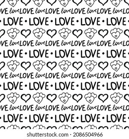 Heart seamless pattern. Love digital paper. Valentine's day background. Vector illustration. 