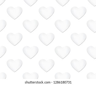 Heart seamless pattern, love symbol vector background, valentines day