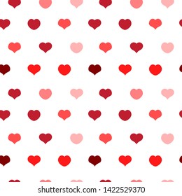 Heart seamless pattern, Love symbol for Valentine's day, red pink and rose hearts  - vector