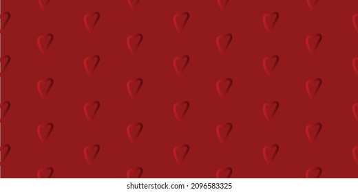 heart seamless pattern luxury red background