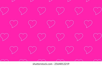 heart Seamless Pattern on Pink Background. Charming romantic endless background with love heart for Valentines day, holiday design, wallpaper, fabric