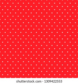 Heart seamless pattern on red background. Vector illustration