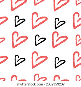 heart seamless pattern on white background